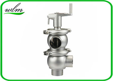 Válvula de desviador manual del cierre higiénico/sanitario del acero inoxidable con la presión de funcionamiento de la barra 0-10