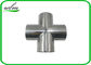 soldadura de extremo larga higiénica estándar del acero inoxidable de las colocaciones cruzadas de la tangente 3A
